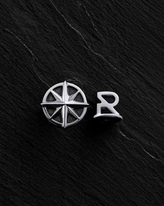 Моносерьга COMPASS (белое золото) / Серьги
