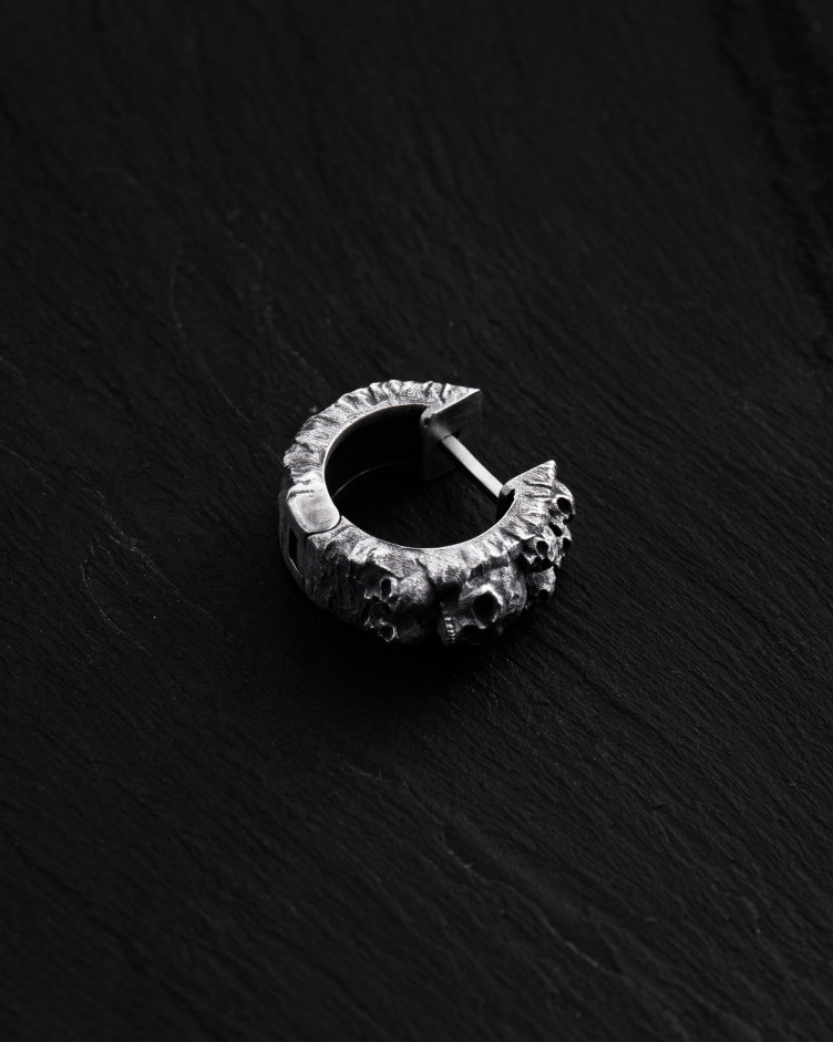 Silver single earring DREAD 3
