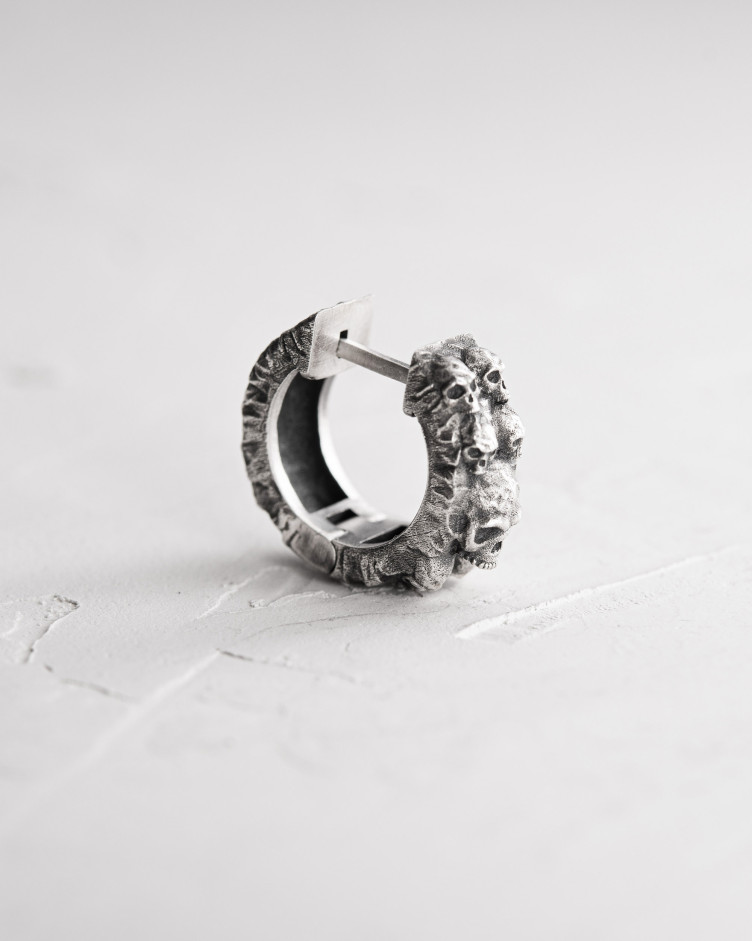 Silver single earring DREAD 4