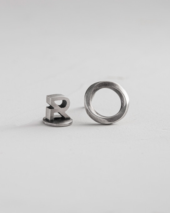 Срібна моносережка MÖBIUS / Сережки + 5