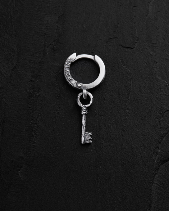 Срібна моносережка KEY / Сережки