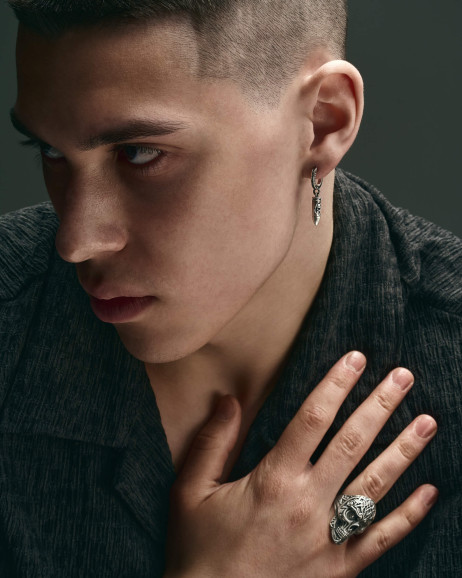 Серебряная моносерьга BULLET. MEMENTO MORI 4