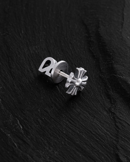Срібна моносережка CROIX DES TEMPLIERS / Сережки + 3