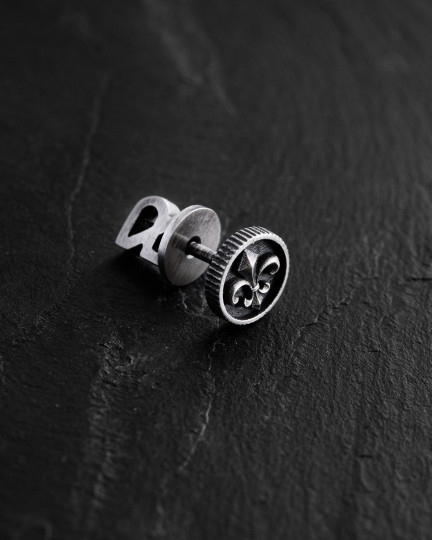 Моносережка FLEUR DE LIS в сріблі / Сережки + 3