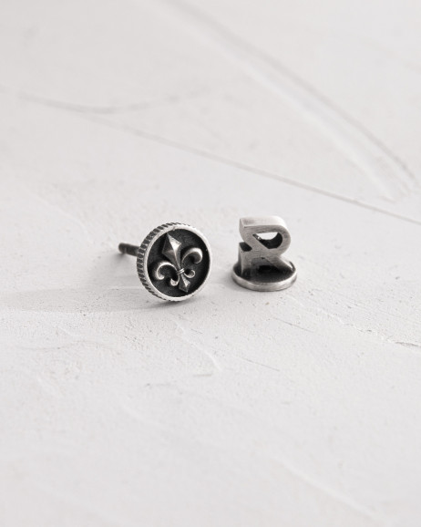 Моносерьга FLEUR DE LIS в серебре 7