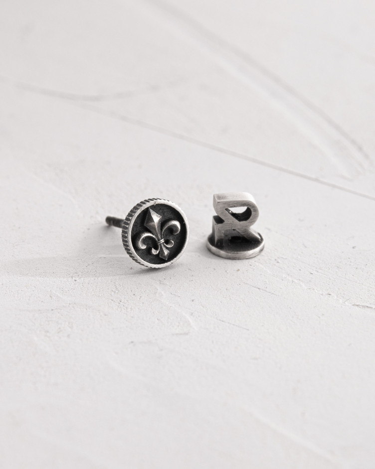 Моносерьга FLEUR DE LIS в серебре 7