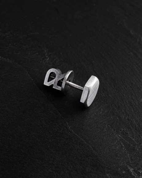 Серебряная моносерьга HEXAGON 2