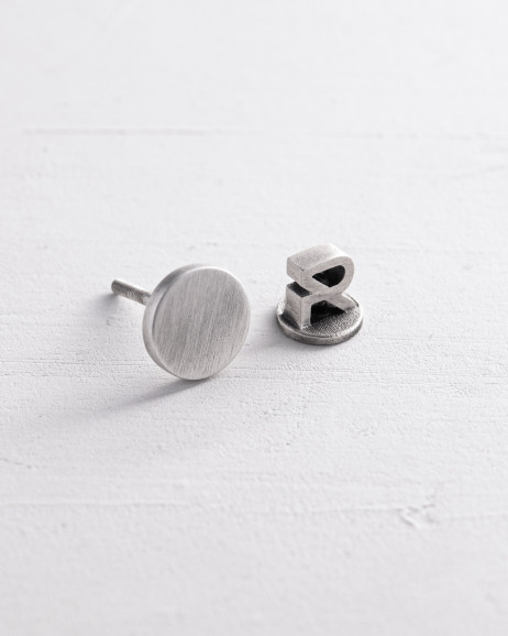 Silver single earring PUNKT 9