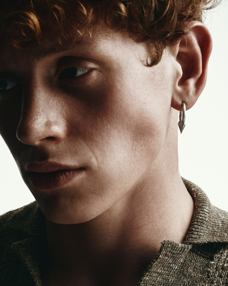 Silver single earring REBELLION 2