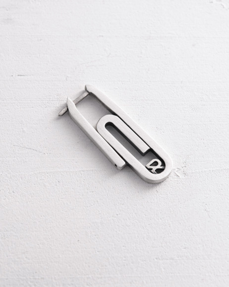Silver single earring CLIP 5