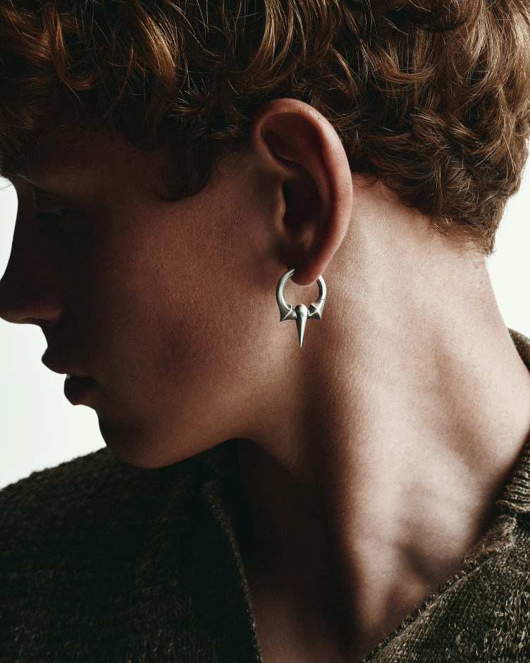 Silver single earring WANDERER 4