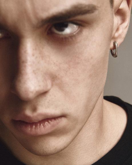 Срібна сережка - кільце MIRROR 3