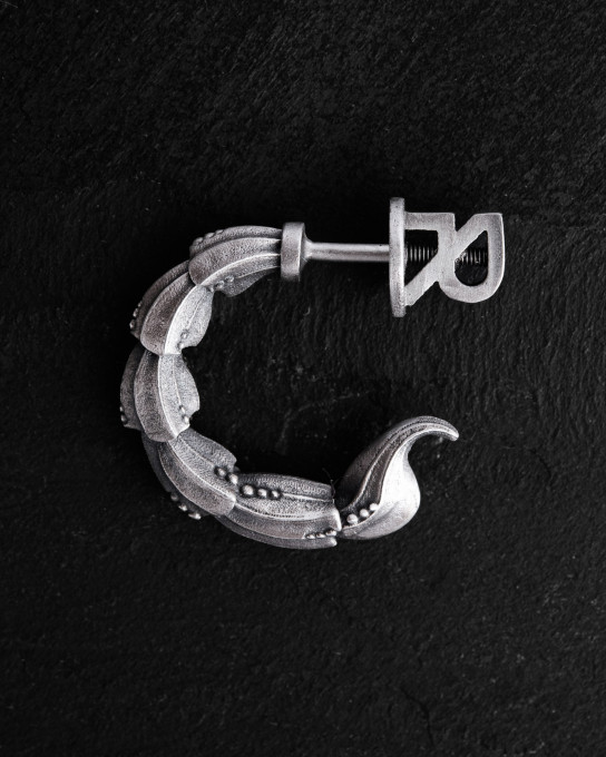 Срібна моносережка SCORPIO / Сережки