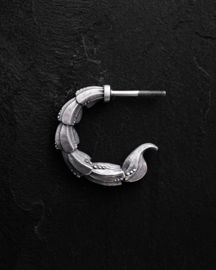 Срібна моносережка SCORPIO / Сережки + 3
