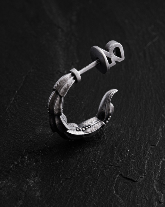 Срібна моносережка SCORPIO / Сережки + 5