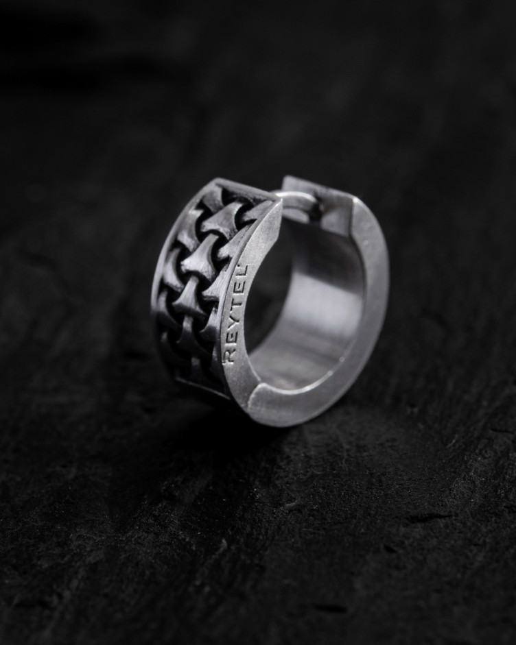 Срібна сережка - кільце DEJAVU 4