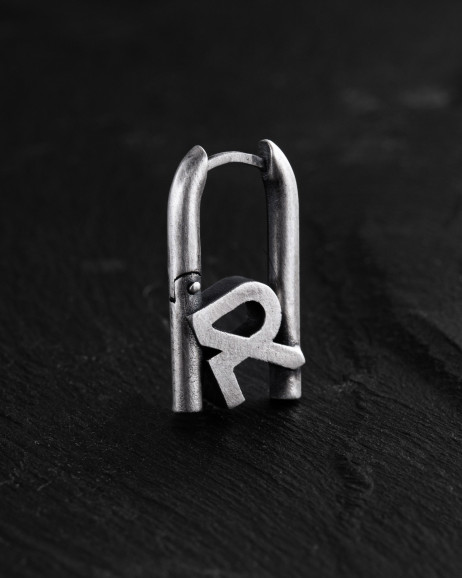 Silver single earring REYTEL