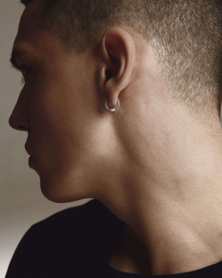 Silver earring - ring FOCUS 6