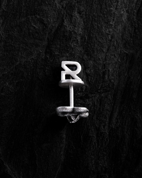 Серебряная моносерьга SERPENS 2