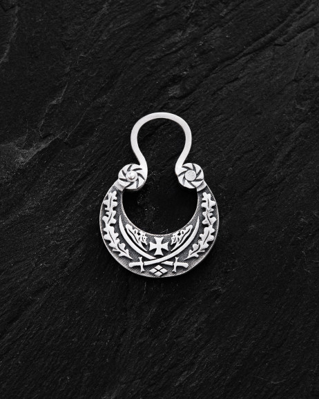 Серебряная моносерьга ШАБЛИ 3