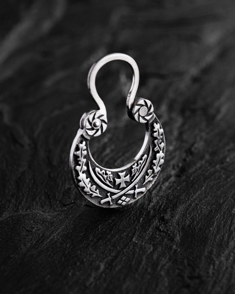 Серебряная моносерьга ШАБЛИ