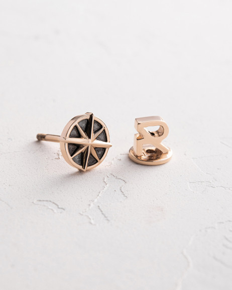 Моносерьга COMPASS (желтое золото) 6