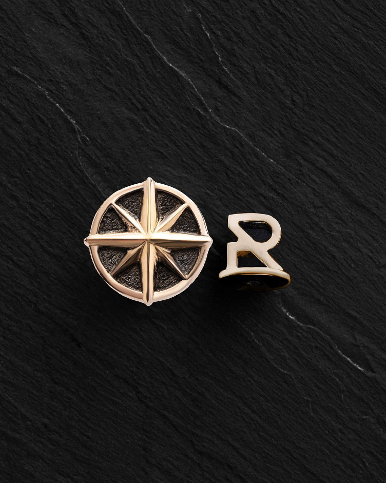 14k yellow gold single earring COMPASS
