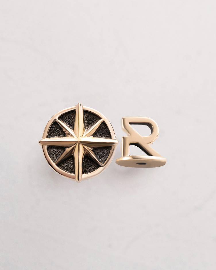 14k yellow gold single earring COMPASS 5
