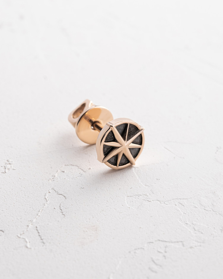 14k yellow gold single earring COMPASS 7