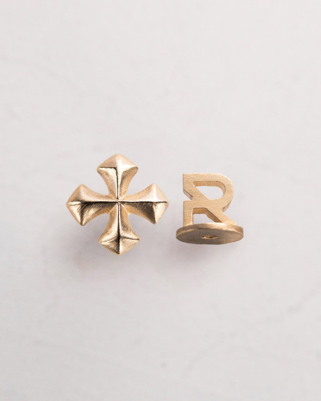 Mono earring CROSS PATTÉE ​(14k yellow gold) 3