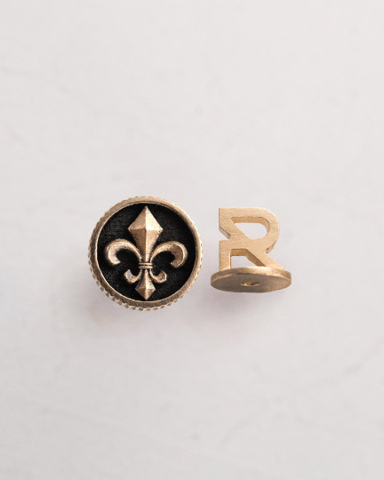 Моносережка FLEUR DE LIS (жовте золото) / Сережки + 4