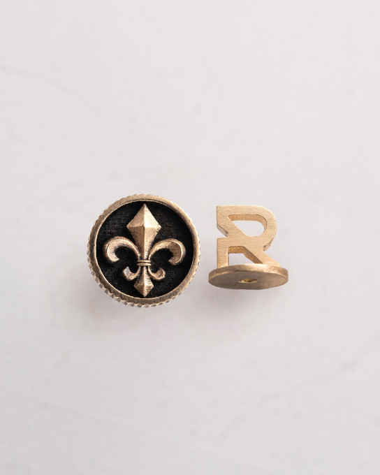 Моносережка FLEUR DE LIS (жовте золото) / Сережки + 4