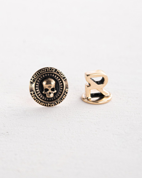 Mono earring MEMENTO MORI. VIVERE MEMENTO ​(14k yellow gold) 3