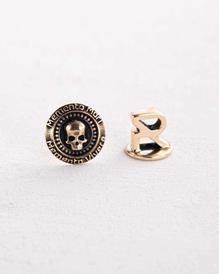 Mono earring MEMENTO MORI. VIVERE MEMENTO ​(14k yellow gold) 3