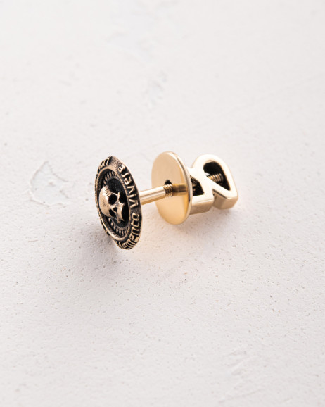 Mono earring MEMENTO MORI. VIVERE MEMENTO ​(14k yellow gold) 4