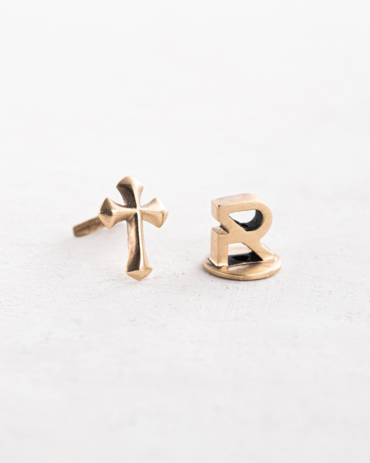 Mono earring CROCETTA ​(14k yellow gold) 6