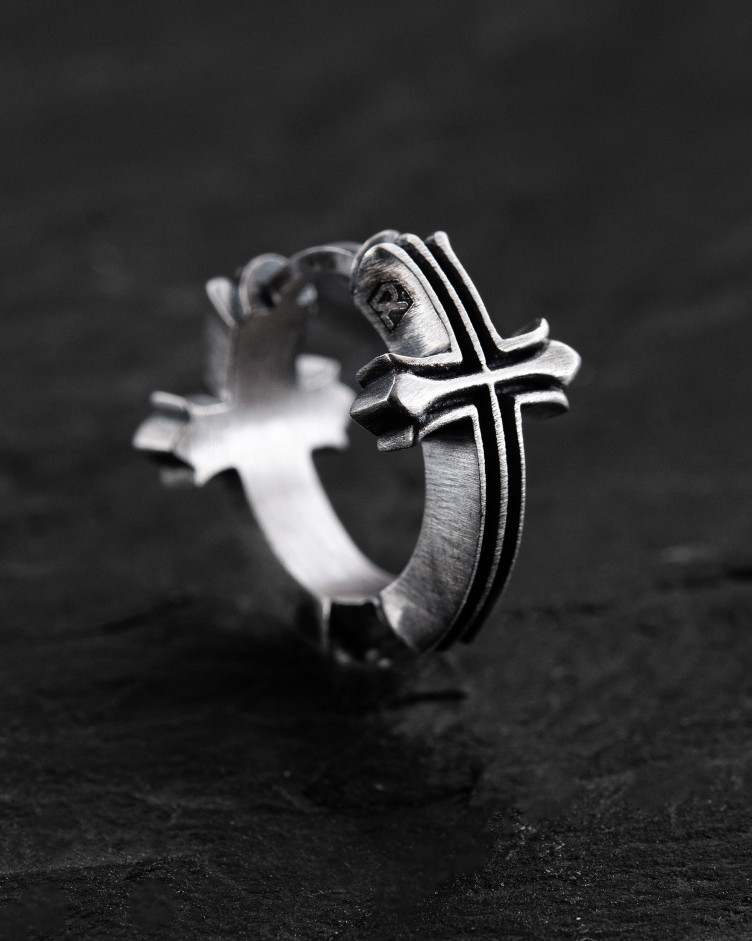 Срібна сережка - кільце VERITA 3