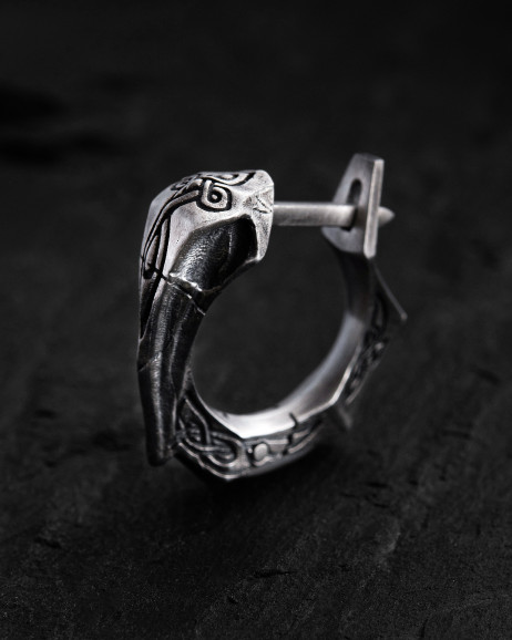 Silver single earring PRIMAL 3