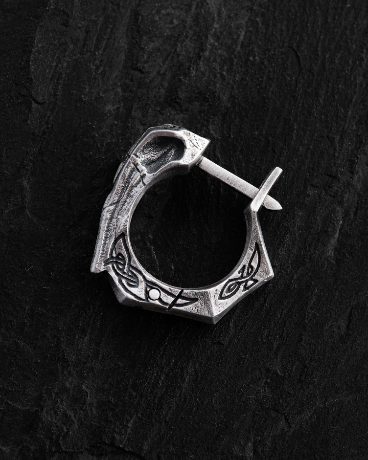 Серебряная моносерьга PRIMAL