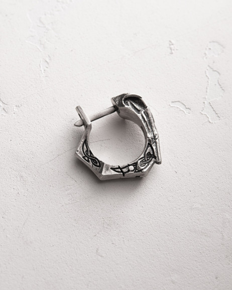 Silver single earring PRIMAL 5