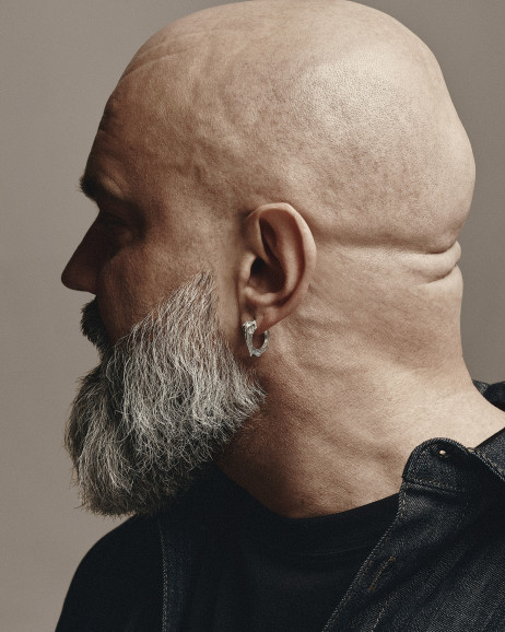 Silver single earring PRIMAL 2