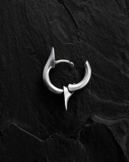 Серебряная серьга - кольцо TACTUS / Серьги + 2