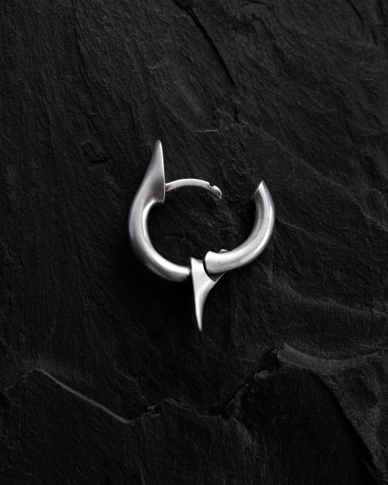 Серебряная серьга - кольцо TACTUS / Серьги + 2