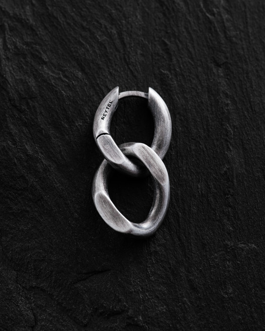 Серебряная моносерьга DUAL / Серьги