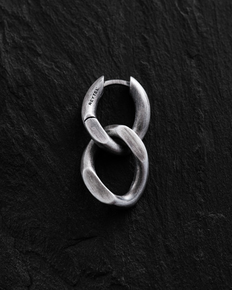 Серебряная моносерьга DUAL / Серьги