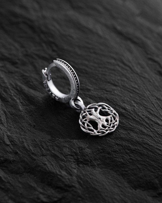 Серебряная моносерьга YGGDRASIL TREE OF LIFE / Серьги
