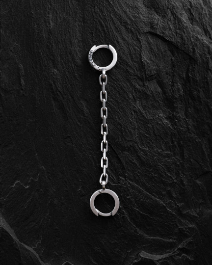 Срібна моносережка CHAIN (на два проколи) / Сережки + 2