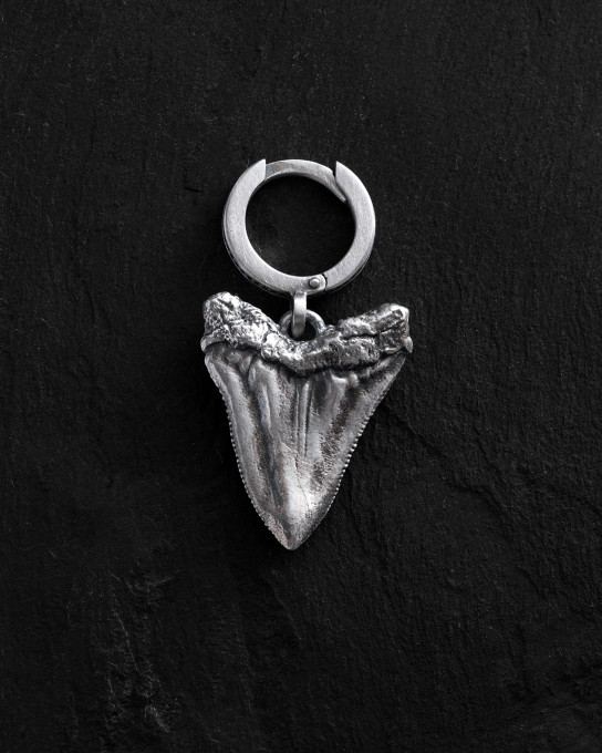 Серебряная моносерьга MEGALODON SHARK TOOTH / Серьги + 2
