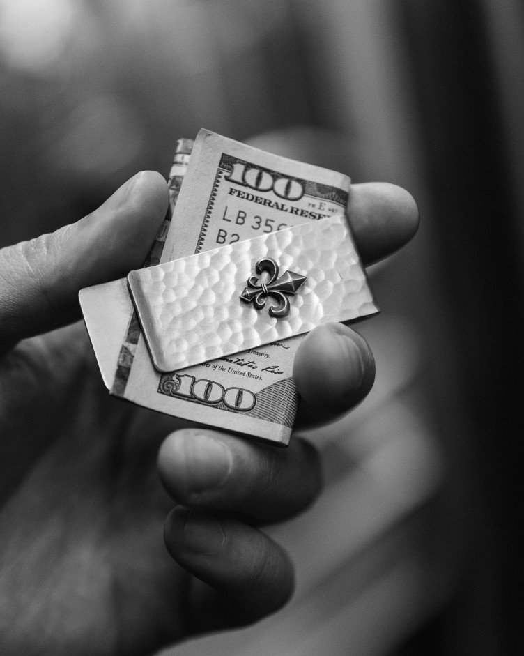 Silver money clip FLEUR DE LIS 7