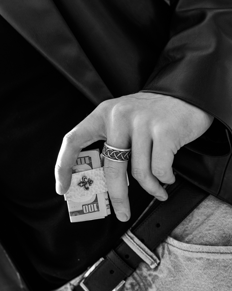 Silver money clip FLEUR DE LIS 10